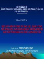 Một số ý kiến về công tác đào tạo, quản lý đào tạo hệ đại học, cao đẳng hiện nay và kiến nghị, đề xuất góp phần nâng cao chất lượng đào tạo