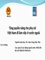 Tăng quyền năng cho phụ nữ Việt nam đi làm việc ở nước ngoài