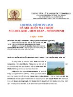 Chương trình du lịch 7 ngày 6 đêm