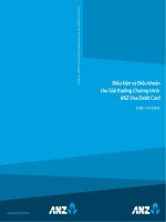 Điều kiện và điều khoản cho giải thưởng chương trình ANZ Visa Debit Card