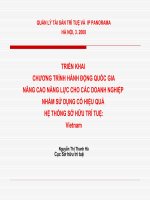 Triển khai chương trình hành động quốc gia nâng cao năng lực cho các doanh nghiệp nhằm sử dụng có hiệu quả của hệ thống sở hữu trí tuệ Việt nam