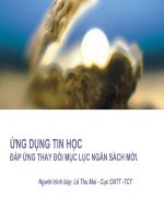 Ứng dụng tin học đáp ứng thau đổi mục lục ngân sách mới