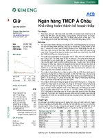 Ngân hàng Thương mại cô phần Á châu- Khả năng hoàn thành kế hoạch thấp