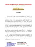 Hoạt động quản lý Nhà nước đối với đầu tư trực tiếp nước ngoài