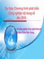 Dự thảo chương trình phát triển công nghiệp nội dung số đến 2010