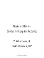 Các yếu tố cơ bản của đảm bảo chất lượng giáo dục đại học