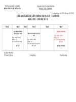 Thời khóa biểu hệ liên thông trung cấp- cao đẳng khóa 2011-2013