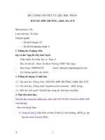 Đề cương chi tiết tư liệu học phần: dân số, môi trường, AIDS, ma túy