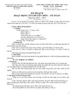 Kế hoạch hoạt động tổ chuyên môn- tổ toán