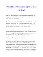 Phân biệt kế toán quản trị và kế toán tài chính