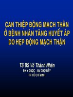 Can thiệp động mạch thận ở bệnh nhân tăng huyết áp do hẹp động mạch thận