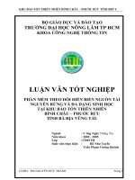 Phần mềm theo dõi diễn biến nguồn tài nguyên rừng và đa dạng sinh học tại khu bảo tồn thiên nhiên Bình châu