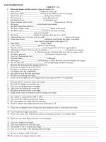 BAI TAP CHUYEN DOI CAU UNIT 4 - ENGLISH 10