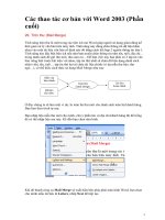 CƠ BẢN SỬ DỤNG WORD ( T cuối )