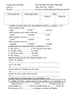 Đề Anh 6 HKII 08-09 đề 1