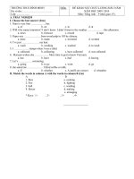 đề - đáp án khảo sát chất lượng đầu năm  Anh -9