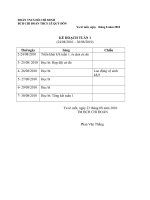 kế hoạch đoàn các tuần 2010