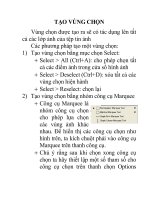 Tạo vùng chọn
