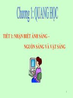bài 1: Nhận biết ánh sáng - Nguồn sáng và vật sáng