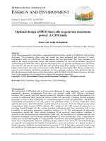 Optimal design of PEM fuel cells to generate maximum power: A CFD study