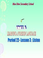 Anh 9 -  Unit 4 - Period 22