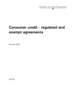 Consumer credit   regulated and exempt agreements 