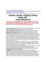 Khắc phục thông báo lỗi win