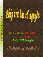 phép trừ 2 số nguyên