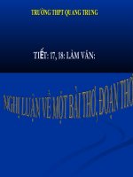 Nghị Luận Về Một Bài Thơ , Đoạn Thơ