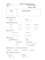 Đề Kiểm tra giữa kì I_Toán khối 3