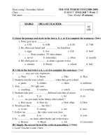 kiểm tra Anh Văn 7 - tuần 13