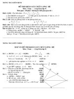 Đề - Đáp Án KSCL Hè Môn Toán Lớp 8->9
