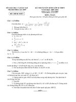 Tuyển sinh 10 _ Toán  _ cần thơ 2010