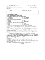 Đề kiểm tra tiết sinh 8 2010 - 2011