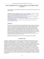 THE CONTRIBUTION OF CLAMS ON TIDAL FLAT PURIFICATION CAPACITY