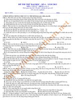 ĐỀ THI THỬ ĐẠI HỌC SỐ 46 NĂM 2012 MÔN VẬT LÝ KHỐI A, A1, V