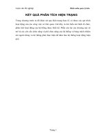 KẾT QUẢ PHÂN TÍCH HIỆN TRẠNG