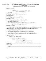 De thi Toan vao lop 10 nang cao Truong THPT Dong Quan