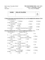 Kiểm tra Anh Văn 7- tuần 7