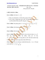 ĐỀ KHẢO SÁT LỚP 12 LẦN 4 – NĂM 2013 TRƯỜNG THPT CHUYÊN Môn: Toán