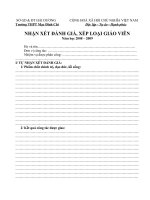 Nhận xét đánh giá, xếp loại giáo viên