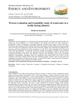 Process evaluation and treatability study of wastewater in a textile dyeing industry