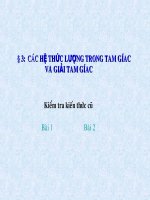 HỆ THỨC LƯỢNG TRONG TAM GIÁC