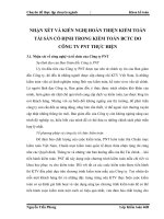 NHẬN XÉT VÀ KIẾN NGHỊ HOÀN THIỆN KIỂM TOÁN TÀI SẢN CỐ ĐỊNH TRONG KIỂM TOÁN BCTC DO