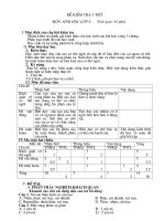 ĐỀ KH 1 TIẾT KỲ I LỚP 8 - CÓ MA TRẬN, ĐÁP ÁN