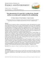 The phenomenon of evaporative cooling from a humid surface as an alternative method for air-conditioning