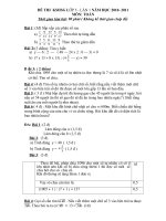 Đề thi & ĐA KSHSG Lớp 5- Môn Toán- Lần 1