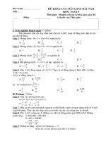 Đề KSCL dầu năm toán 9(Có đáp án)