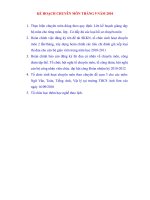 kế hoạch tháng 10