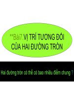 Vị trí tương đối cua hai đường tròn